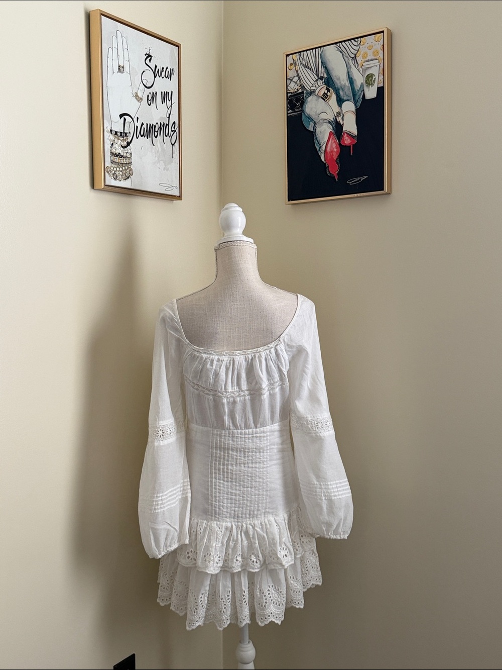 LoveShackFancy  Lace-Trim Dress - Picture 7 of 14